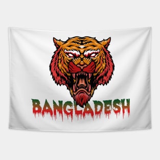 Angry Tiger Head Design Tapestry