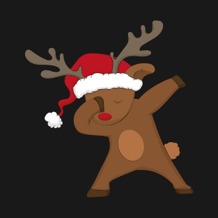 dabbing reindeer christmas xmas santa claus gift T-Shirt