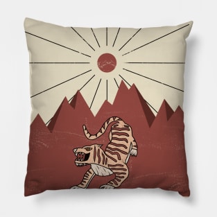 vintage bohemian tiger Pillow