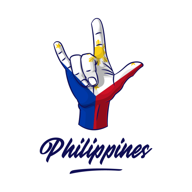 I Love You Philippines Hand Gesture Cute Gift Women Men by teeleoshirts