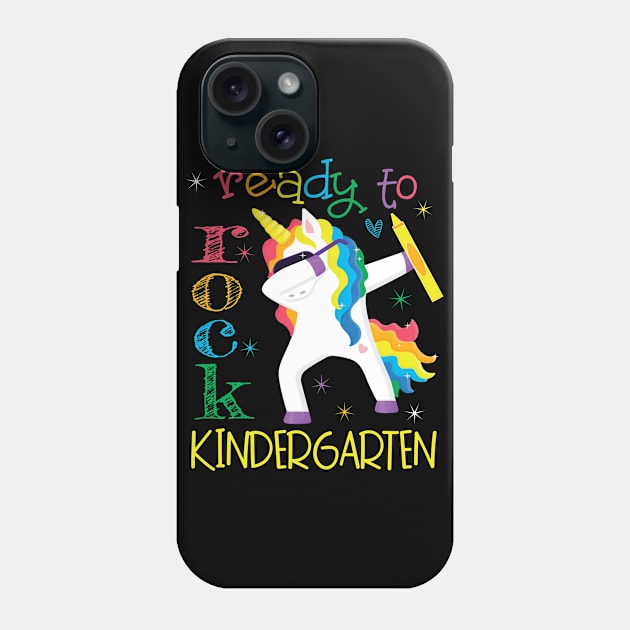 Dabbing Ready To Rock Kindergarten Unicorn 1st Day Of School Phone Case by Kimmicsts