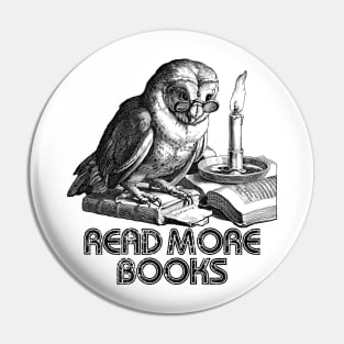 Read More Books Wise Old Owl Vintage Illustration Pin