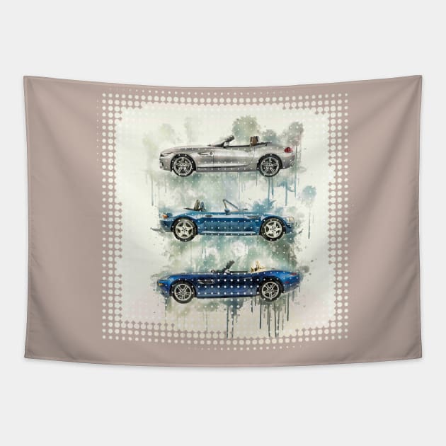 BMW Z x 3 Splash art Tapestry by AaaahEeeekStudio