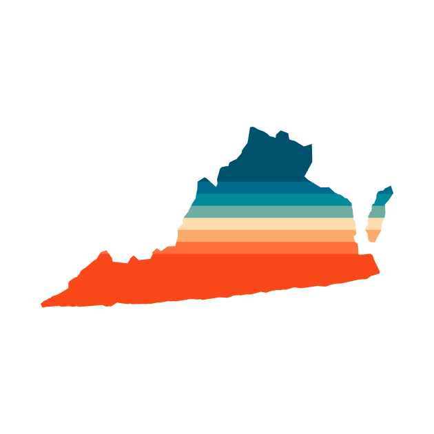 Virginia State Retro Map by n23tees