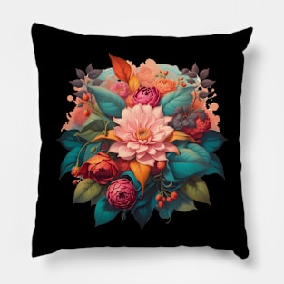 sublimation design with spring blooming flowers Pillow