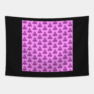 Christmas Tree Pattern Monochromatic Purple Tapestry