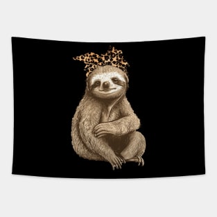 Lazy Day Essential: Cute Sloth Print on Comfy Tee Tapestry