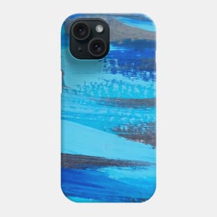 Blue and Silver Paint Strokes Phone Case