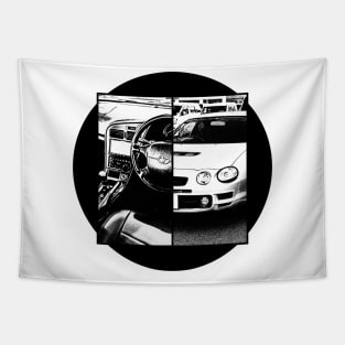 TOYOTA CELICA GT-FOUR ST205 Black 'N White 5 Tapestry