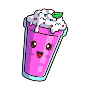 Cute Strawberry Milkshake Sticker T-Shirt