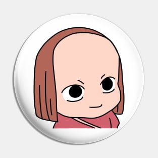 Big Forehead Anime Girl Meme Pin