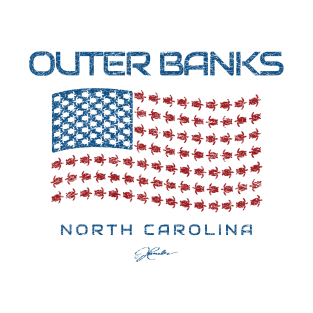 Outer Banks, North Carolina, Sea Turtle Flag T-Shirt