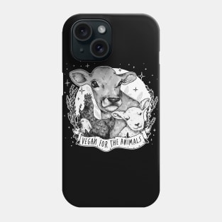 Vegan For The Animals [b&w] Phone Case