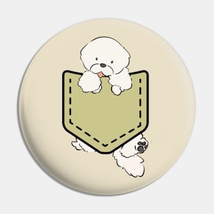 Dog in Pocket Pin