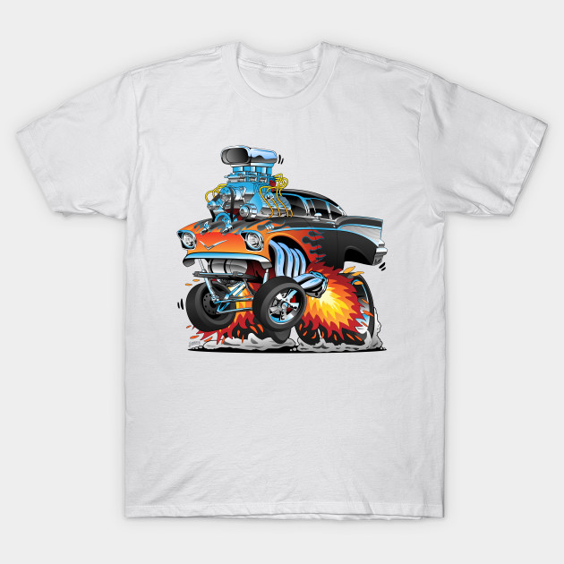 Classic Hot Rod Fifties Style Gasser Drag Racing Muscle Car Red