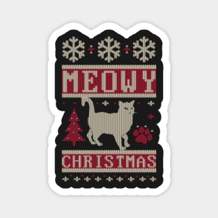 Meowy Christmas Magnet