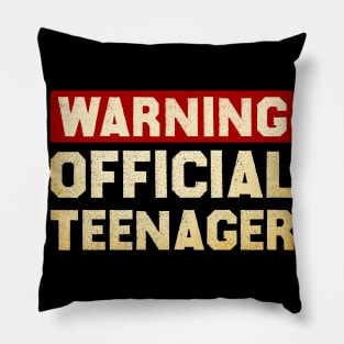 Funny Teenager Warning Official Teenager Pillow