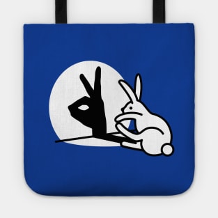 Funny Rabbit hand shadow puppets bunny figure pop art Tote