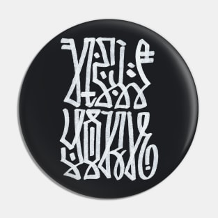 New York Tag 3 (white on black) Pin