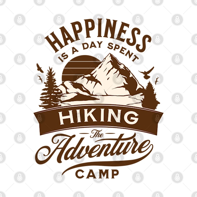 Happiness Is A Day Spent Hiking Vintage by jiromie