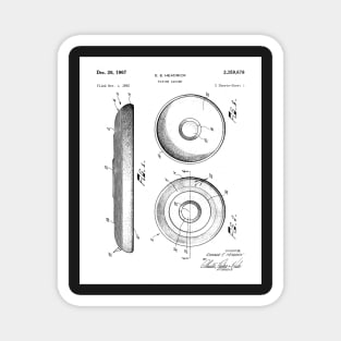 Disc Golf Patent - Golfer Frisbee Art - White Magnet