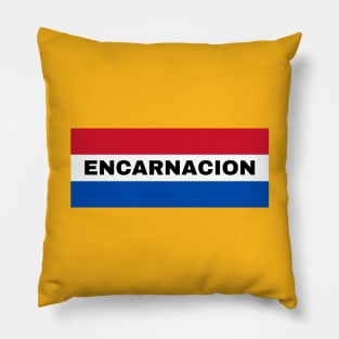 Encarnacion City in Paraguay Flag Colors Pillow