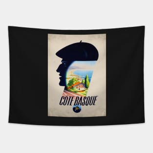 Retro poster - pub - vintage - Basque coast - Tapestry