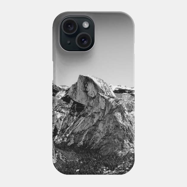 Half Dome Black and White Phone Case by Jared S Davies