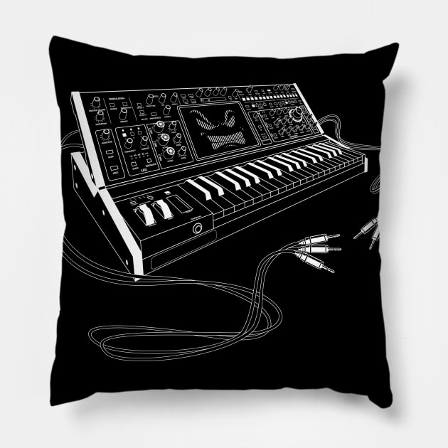 Synth Bot - Synthesiser Pillow by CreativeFlares