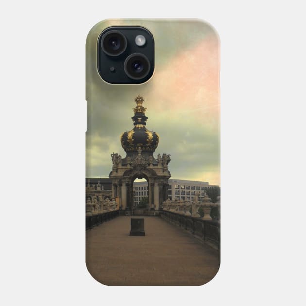 Retro rainbow sky Dresden Germany sightseeing trip photography from city scape Europe trip Phone Case by BoogieCreates