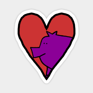 My Purple Pig Valentines Day Magnet