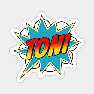 Boys Toni Name Superhero Comic Book Magnet