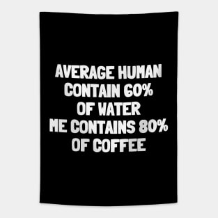 Average human contains 60% of water me contains 80% of coffee Tapestry