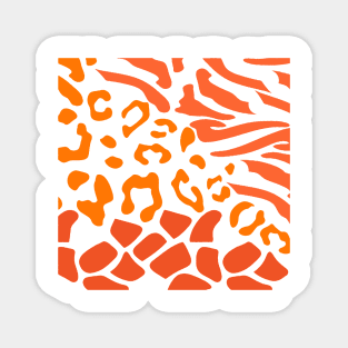 Orange Vibrant Animal Print Pattern Magnet