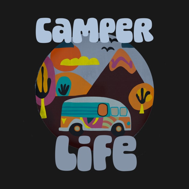 Camper life by Suzy Shackleton felt artist & illustrator