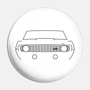 Camaro Z/28 1969 classic car outline graphic (black) Pin