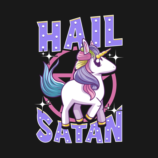 Cute & Funny Hail Satan Unicorn Satanic Metal Pun by theperfectpresents