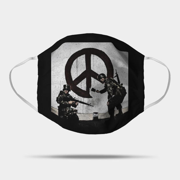 Peace Soldiers Painting Graffiti Banksy Stencil Street Art Peace Soldiers Painting Graffiti Banksy Masque Teepublic Fr