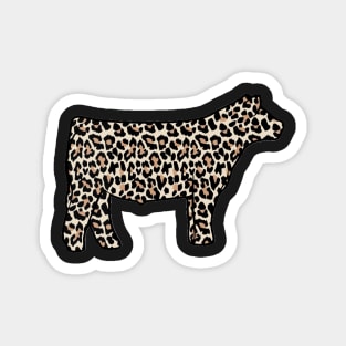 Cheetah Print Show Steer Silhouette  - NOT FOR RESALE WITHOUT PERMISSION Magnet