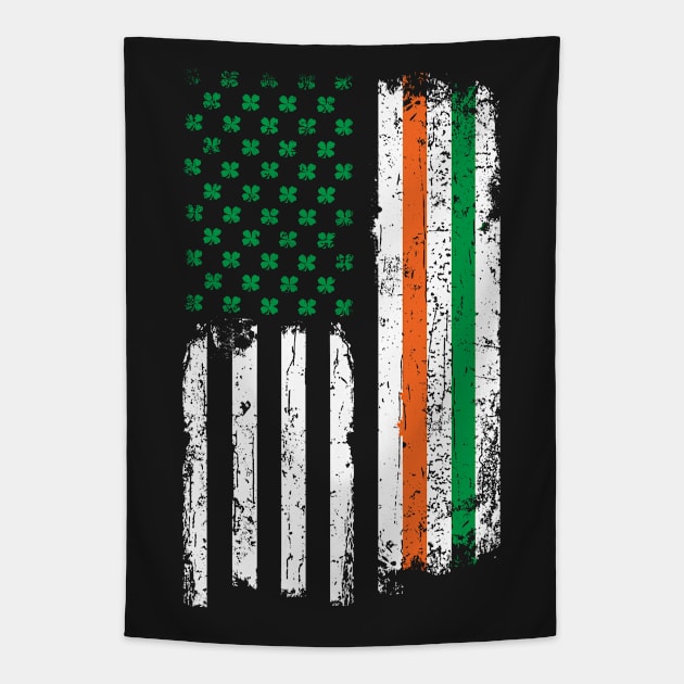 St Patricks Day Irish American USA Flag Heritage Pride Tapestry by Xeire