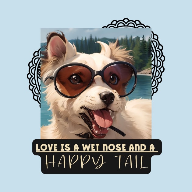 Love is a wet nose and a HAPPY TAIL (dog wears glasses) by PersianFMts