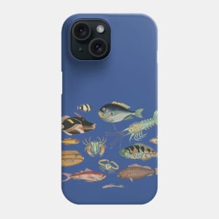 So Many Fish Yellow #1 - Vintage Marine Biology Pattern Phone Case