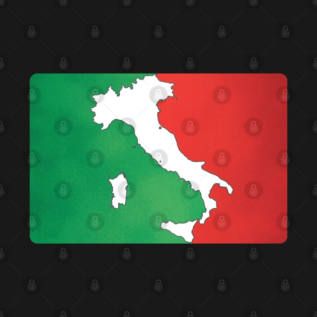 Italy map in Italian flag colors distressed style by Finji