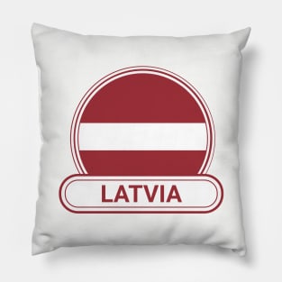 Latvia Country Badge - Latvia Flag Pillow