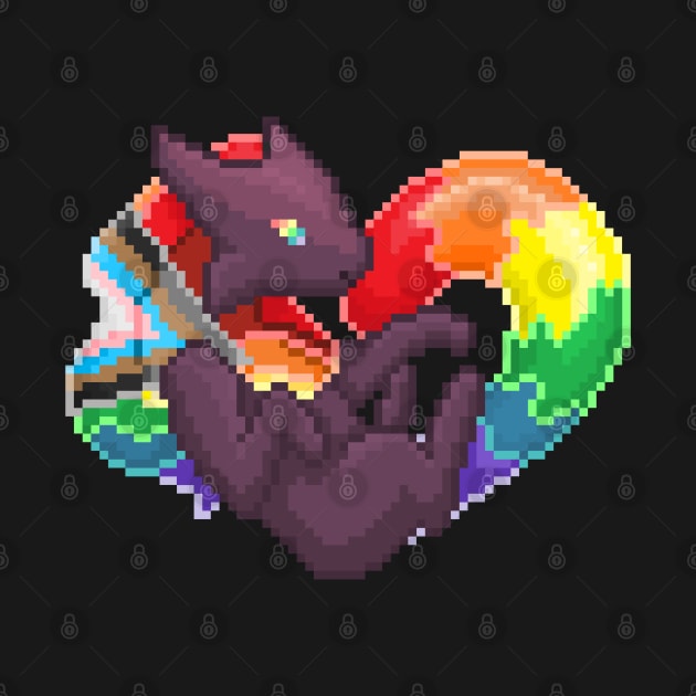 Progress Pride Pixel Heart Melog by HauntedByCatra