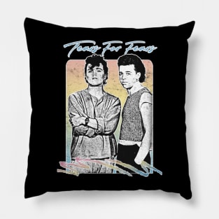 Vintage-Style 80s Faded Tears For Fears Design Pillow