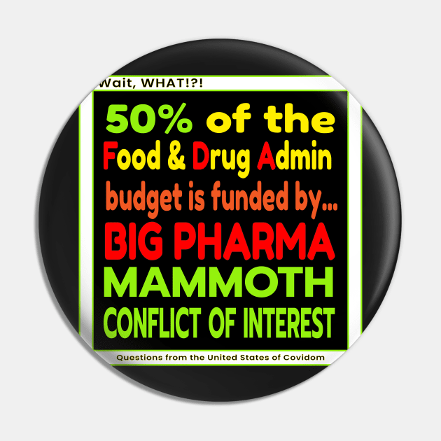 WAIT, WHAT!?! US OF COVIDOM - 50% of the Food and Drug Administration budget comes from Big Pharma. Pin by KathyNoNoise