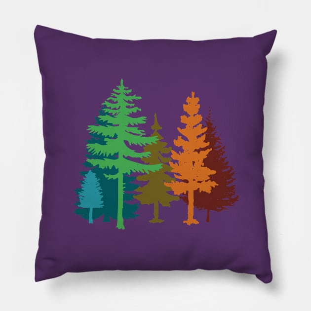 Trees silhouette Pillow by PallKris