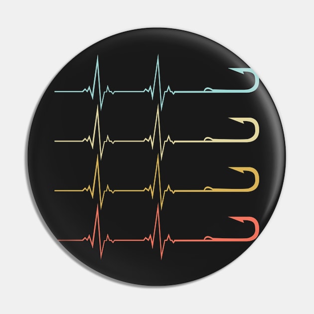 fishing hook heartbeat Pin by TeeAMS