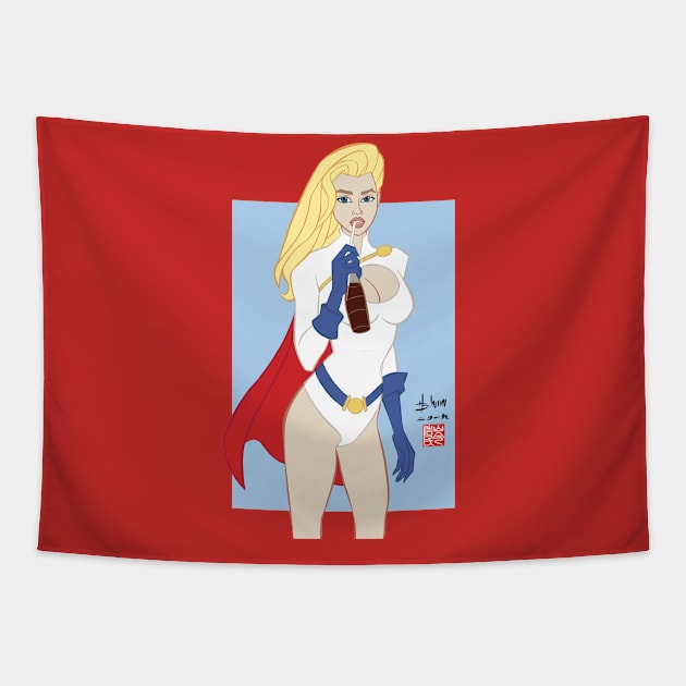 Power Girl Tapestry by howardshum